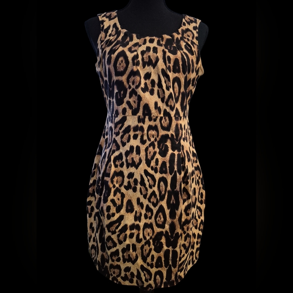 Pauln KC Vintage Revival Leopard Print Mini Bodycon Dress - Size Large